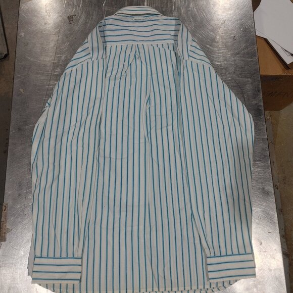 Excellent Condition Tommy Hilfiger Casual Button Shirt Size L Blue/Black Striped - Picture 3 of 3